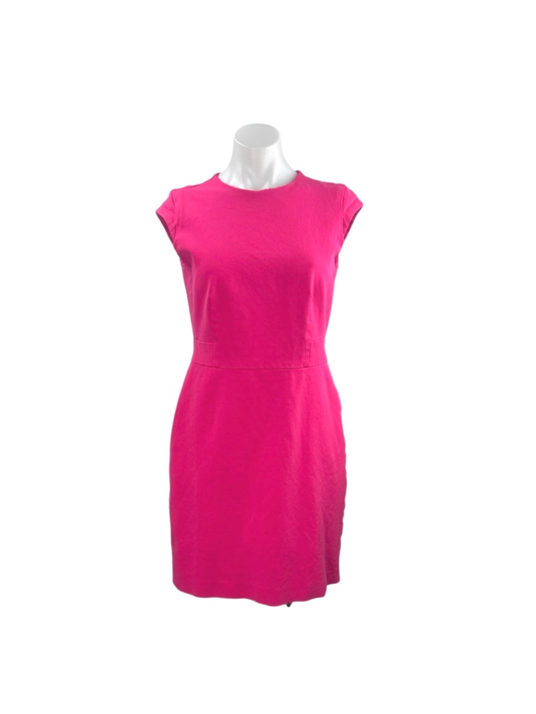 Ann Taylor Women Pink Short Cap Sleeve Crew Neck Career Mini Sheath Dress Size 8